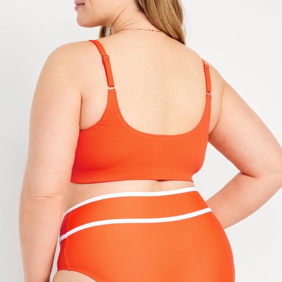 NWT OLD NAVY Scoop-Neck Bikini Swim Top Color: Orange Textured low scoop neck - Picture 8 of 10